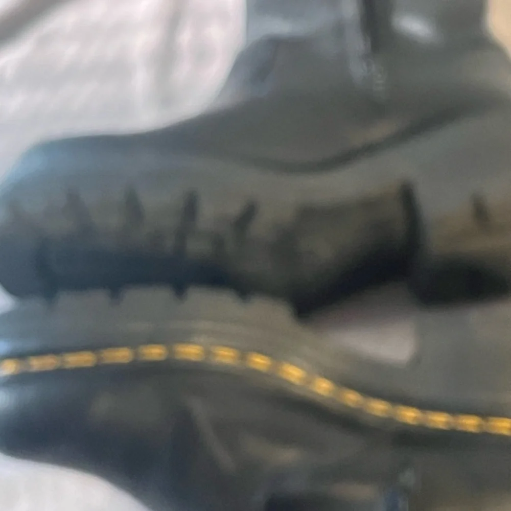 Dr. Martens Kids Black‎ Boots with Yellow Stitching